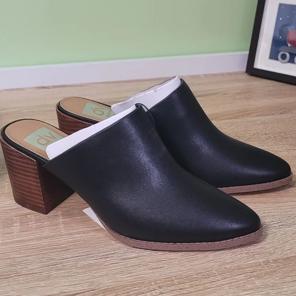 Dolce Vita Black Women's Slip On Mules with Block Heel NWT 7 - Picture 1 of 6